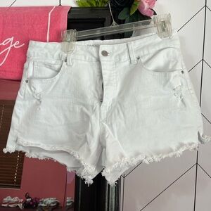 White jean shorts